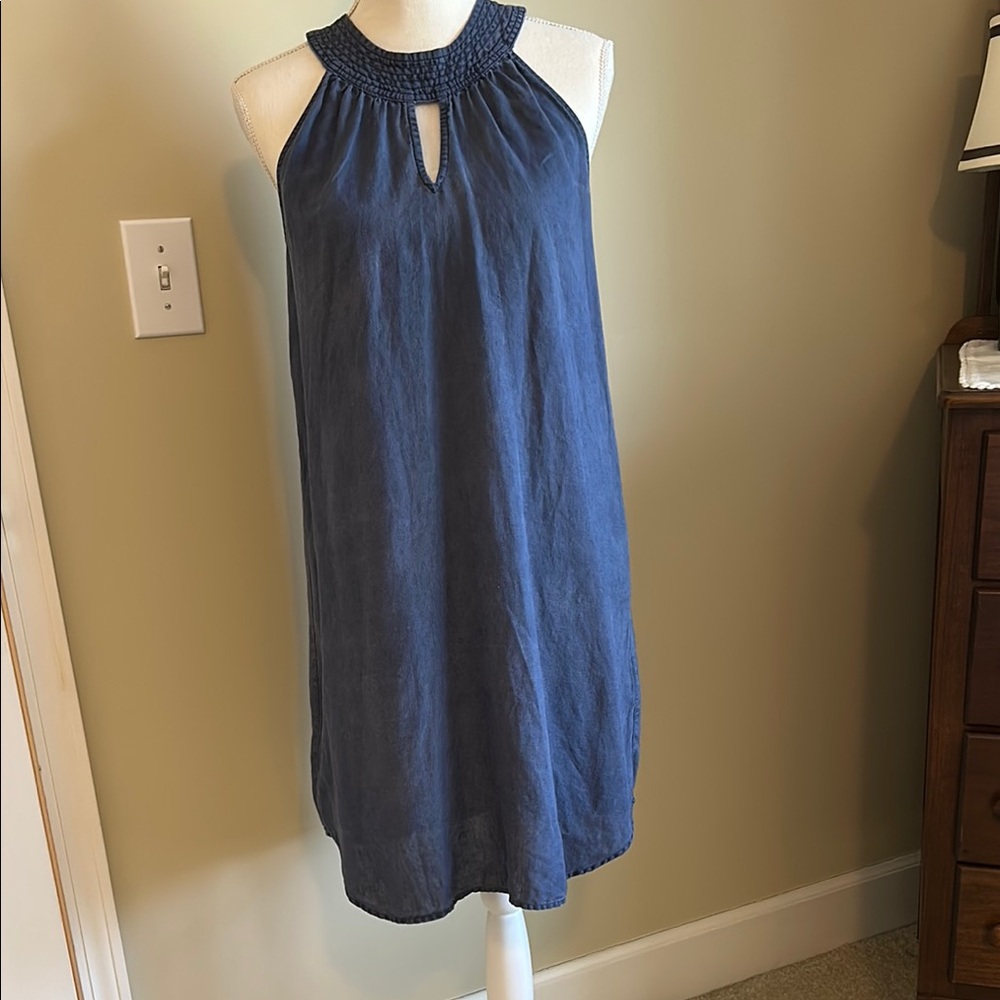 C&C California Blue Sleeveless Halter Sundress